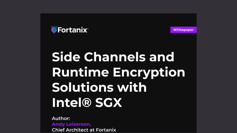 Side Channels and Runtime Encr yption Solution
